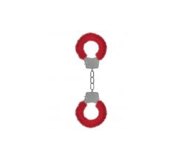   Ouch Furry Pleasure Handcuffs Red  